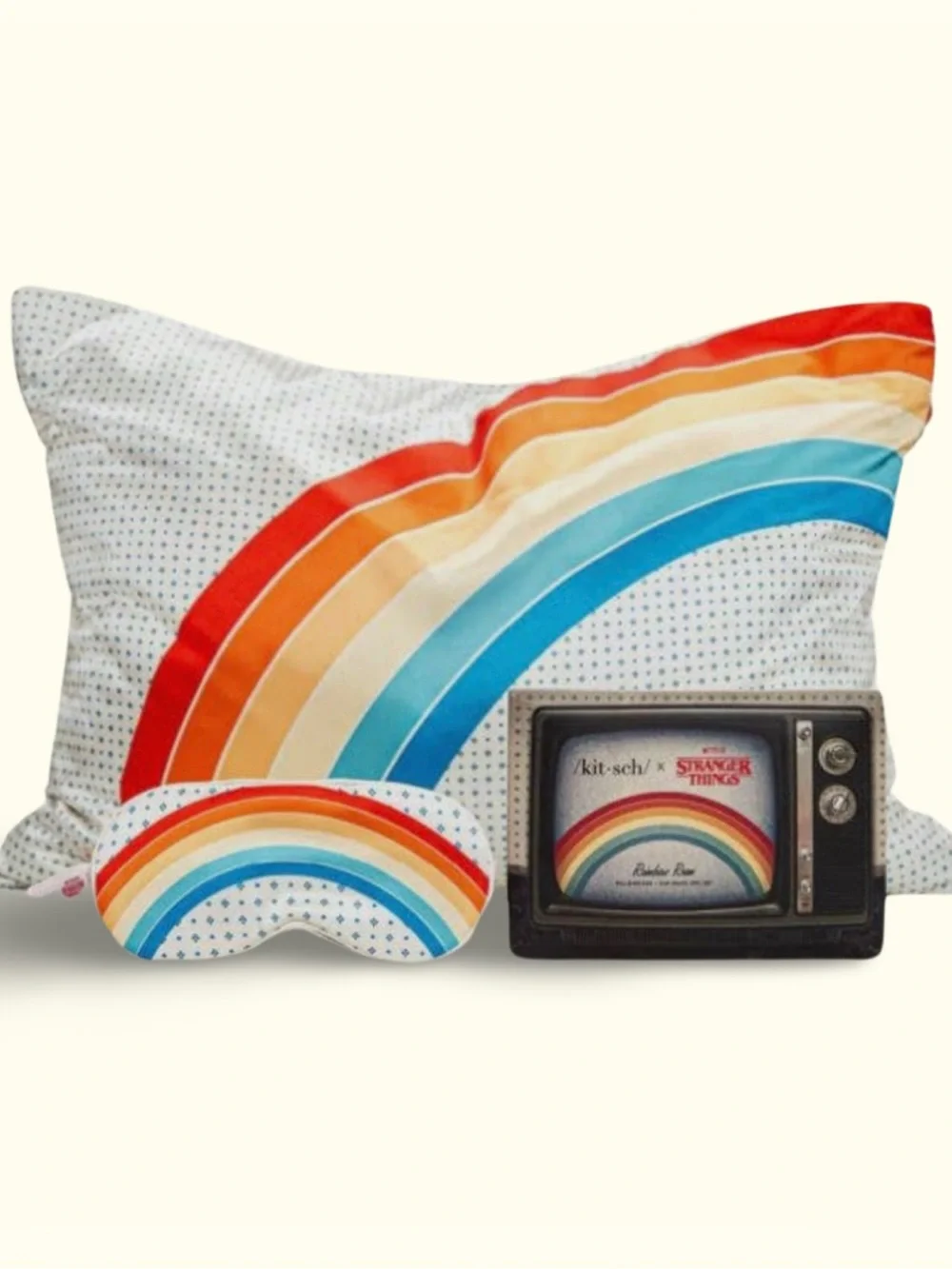 Kitsch x Netflix Stranger Things Rainbow Room Pillowcase + Eye Mask 2-Piece Set